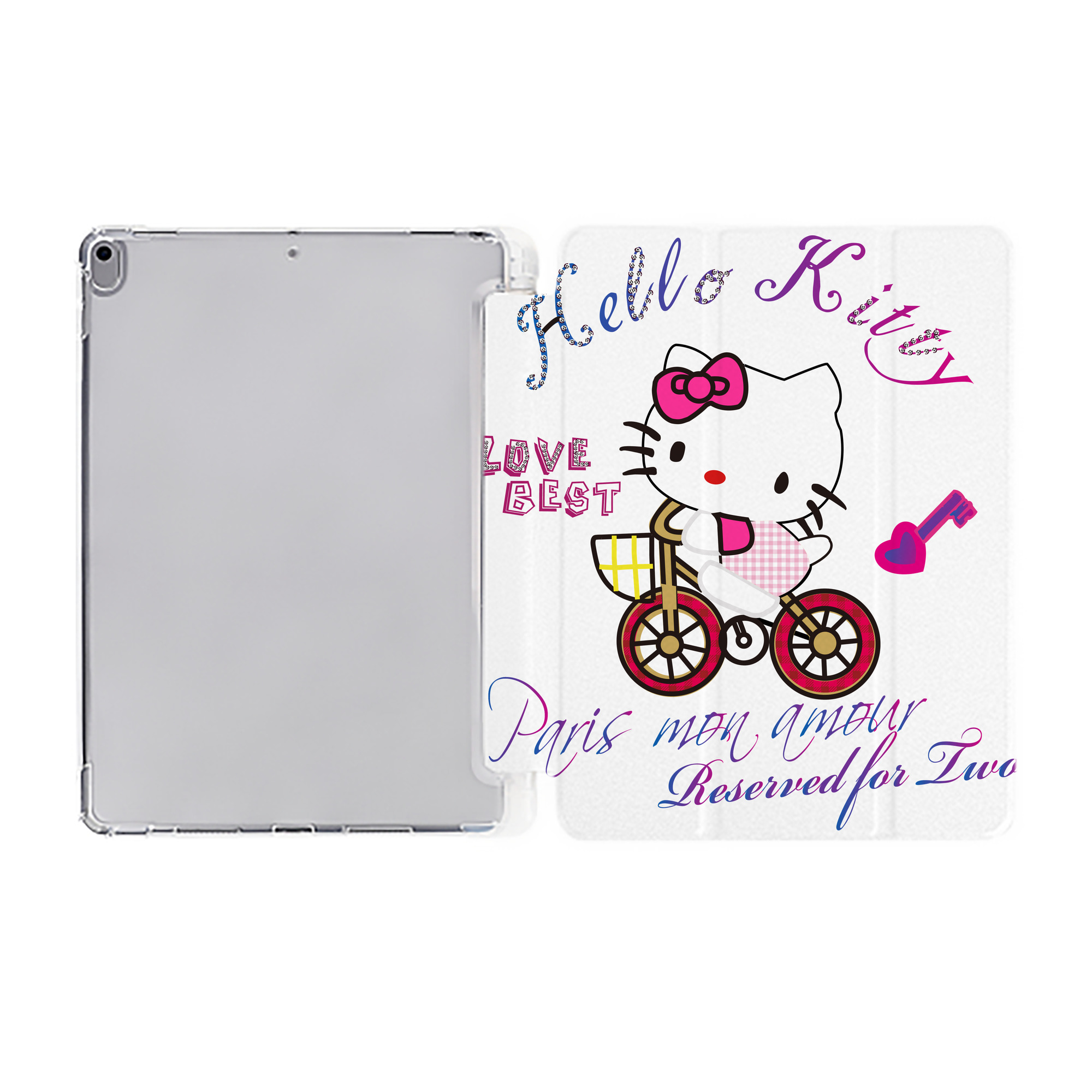 （画像用） Hello Kitty ハローキティ IPad ケース ペン収納付き 三つ折りスタンド PUレザー×シリコン 対応機種9.5/10.5/10.9インチ